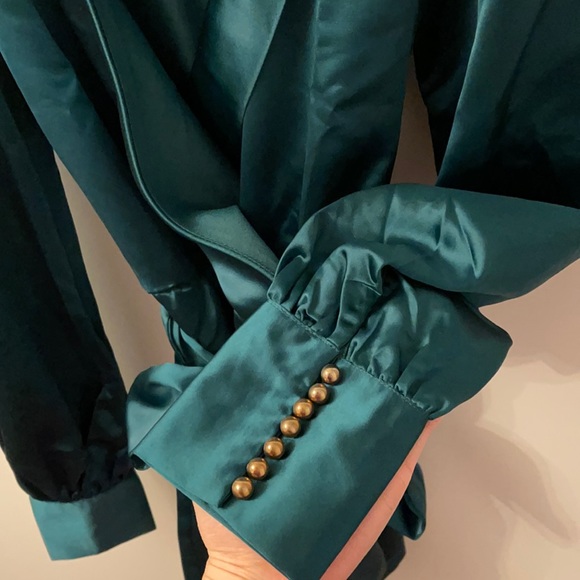 Turquoise satin romper - Picture 2 of 3